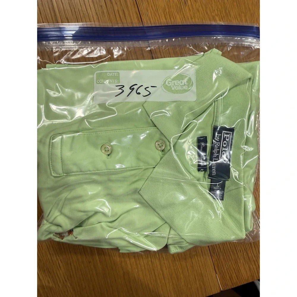 VTG Polo Ralph Lauren Polo‎ Shirt L Green Pima Interlock Pony Golf Short Sleeve